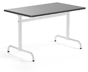 AJ Produkty Stůl PLURAL, 1200x700x720 mm, linoleum, tmavě šedá, bílá