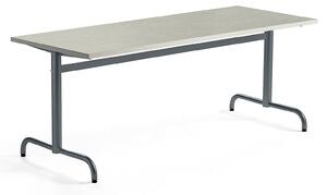 AJ Produkty Stůl PLURAL, 1800x700x720 mm, linoleum, šedá, antracitově šedá