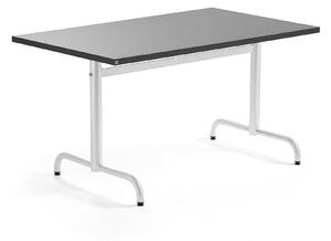 AJ Produkty Stůl PLURAL, 1200x800x720 mm, linoleum, tmavě šedá, bílá