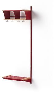 AJ Produkty Šatní stěna JEPPE, přídavná sekce, 2 přihrádky, 1790x600x300 mm, dub/červená