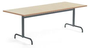 AJ Produkty Stůl PLURAL, 1800x800x720 mm, linoleum, béžová, antracitově šedá