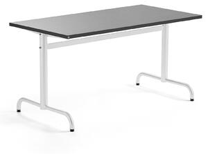 AJ Produkty Stůl PLURAL, 1400x700x720 mm, linoleum, tmavě šedá, bílá