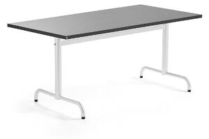 AJ Produkty Stůl PLURAL, 1400x800x720 mm, linoleum, tmavě šedá, bílá