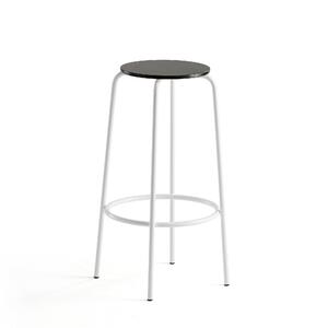 AJ Produkty Barová židle TIMMY, výška 730 mm, bílé nohy, černý sedák