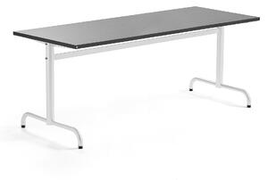 AJ Produkty Stůl PLURAL, 1800x700x720 mm, linoleum, tmavě šedá, bílá