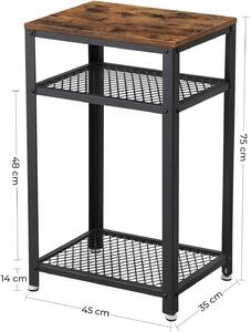 VASAGLE Odkládací stolek Industry - 45x35x75 cm