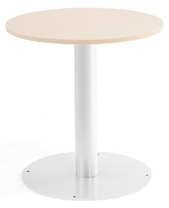 AJ Produkty Kulatý stůl ALVA, Ø700x720 mm, bříza, bílá