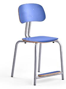 AJ Produkty Školní židle YNGVE, 4 nohy, výška 500 mm, stříbrná/modrá