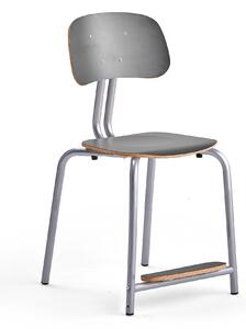 AJ Produkty Školní židle YNGVE, 4 nohy, výška 500 mm, stříbrná/antracitově šedá