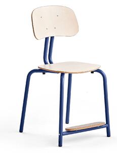 AJ Produkty Školní židle YNGVE, 4 nohy, výška 500 mm, tmavě modrá/bříza