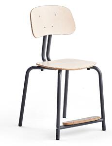 AJ Produkty Školní židle YNGVE, 4 nohy, výška 500 mm, antracitově šedá/bříza