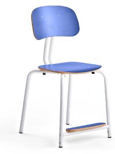 AJ Produkty Školní židle YNGVE, 4 nohy, výška 500 mm, bílá/modrá