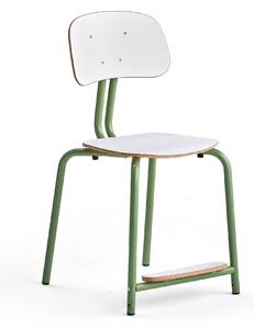 AJ Produkty Školní židle YNGVE, 4 nohy, výška 500 mm, zelená/bílá