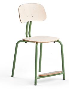AJ Produkty Školní židle YNGVE, 4 nohy, výška 500 mm, zelená/bříza