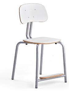 AJ Produkty Školní židle YNGVE, 4 nohy, výška 500 mm, stříbrná/bílá