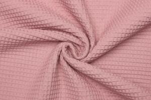 Bavlna s vaflouvou vazbou - Růžová