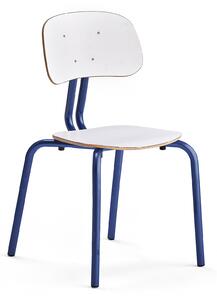 AJ Produkty Školní židle YNGVE, 4 nohy, výška 460 mm, tmavě modrá/bílá