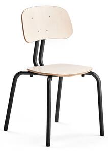AJ Produkty Školní židle YNGVE, 4 nohy, výška 460 mm, antracitově šedá/bříza