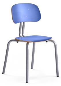 AJ Produkty Školní židle YNGVE, 4 nohy, výška 460 mm, stříbrná/modrá