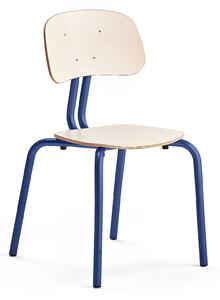 AJ Produkty Školní židle YNGVE, 4 nohy, výška 460 mm, tmavě modrá/bříza