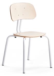 AJ Produkty Školní židle YNGVE, 4 nohy, výška 460 mm, bílá/bříza