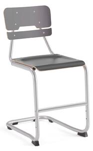 AJ Produkty Školní židle LEGERE I, výška 500 mm, stříbrná, antracitově šedá