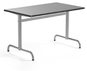 AJ Produkty Stůl PLURAL, 1200x700x720 mm, linoleum, tmavě šedá, stříbrná