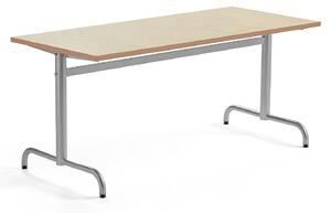 AJ Produkty Stůl PLURAL, 1600x700x720 mm, linoleum, béžová, stříbrná