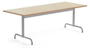 AJ Produkty Stůl PLURAL, 1800x800x720 mm, linoleum, béžová, stříbrná