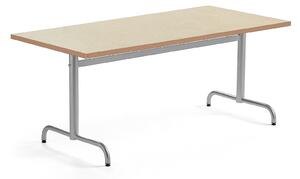 AJ Produkty Stůl PLURAL, 1600x800x720 mm, linoleum, béžová, stříbrná