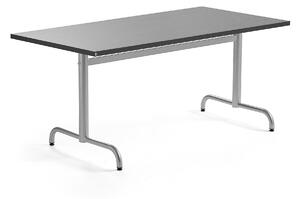 AJ Produkty Stůl PLURAL, 1400x800x720 mm, linoleum, tmavě šedá, stříbrná