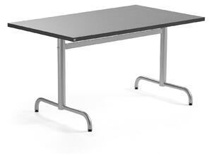 AJ Produkty Stůl PLURAL, 1200x800x720 mm, linoleum, tmavě šedá, stříbrná