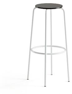 AJ Produkty Barová židle TIMMY, výška 830 mm, bílé nohy, černý sedák