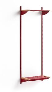 AJ Produkty Šatní stěna JEPPE, 1790x600x300 mm, dub/červená