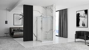 Rea Punto, sprchový kout 80x80x190 cm, 5mm čiré sklo, chromový profil + černá sprchová vanička Savoy, KPL-K1863