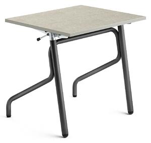 AJ Produkty Školní lavice ADJUST, výškově nastavitelná, 700x600 mm, linoleum, šedá, antracitově šedá