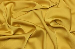 Saténové umělé hedvábí | Silky Armani - Hořčicově žlutá