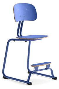 AJ Produkty Školní židle YNGVE, ližinová podnož, výška 520 mm, tmavě modrá/modrá