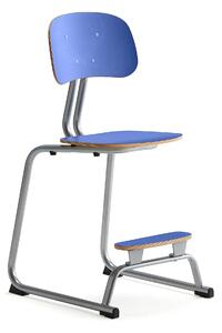 AJ Produkty Školní židle YNGVE, ližinová podnož, výška 520 mm, stříbrná/modrá