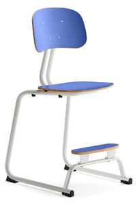 AJ Produkty Školní židle YNGVE, ližinová podnož, výška 520 mm, bílá/modrá