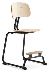 AJ Produkty Školní židle YNGVE, ližinová podnož, výška 520 mm, antracitově šedá/bříza