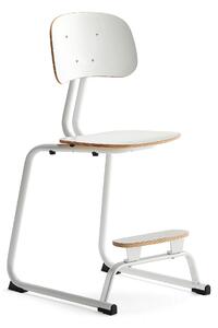 AJ Produkty Školní židle YNGVE, ližinová podnož, výška 520 mm, bílá