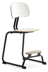 AJ Produkty Školní židle YNGVE, ližinová podnož, výška 520 mm, antracitově šedá/bílá