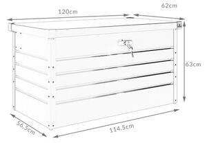 FurniGO Kovový úložný box 120x62x63 cm - bílý