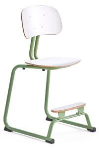 AJ Produkty Školní židle YNGVE, ližinová podnož, výška 520 mm, zelená/bílá