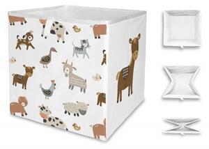 Úložná krabice farm animals, 32x32cm