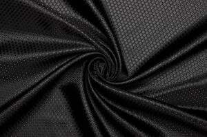Podšívka polyester vzorovaná - Černá s jemným geometrickým vzorem