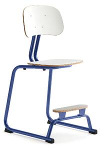 AJ Produkty Školní židle YNGVE, ližinová podnož, výška 520 mm, tmavě modrá/bílá