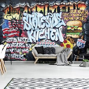 Fototapeta - Nejlepší Burger - Graffiti (254x184 cm)
