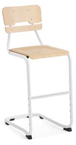 AJ Produkty Školní židle LEGERE I, výška 650 mm, bílá, bříza